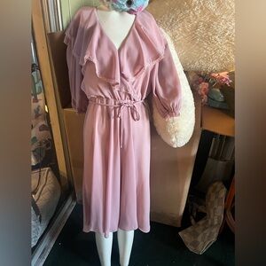 Elegant Pink Ruffle Dress